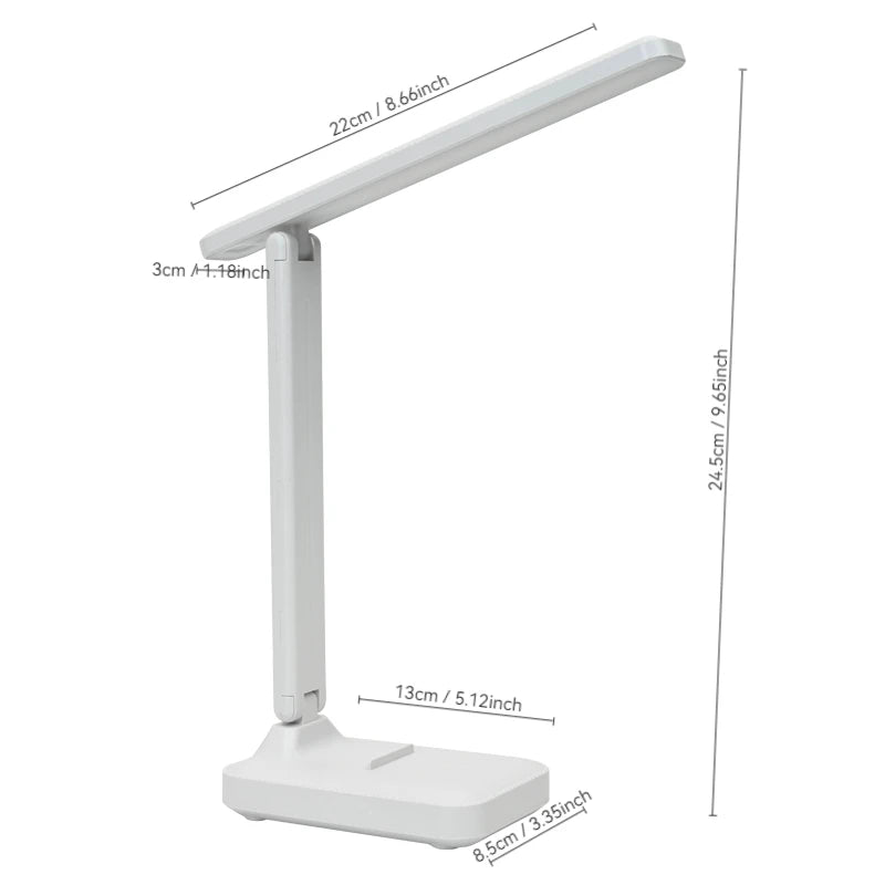 Folding USB Touch-Control LED Desk Lamp - Rechargeable Night Light