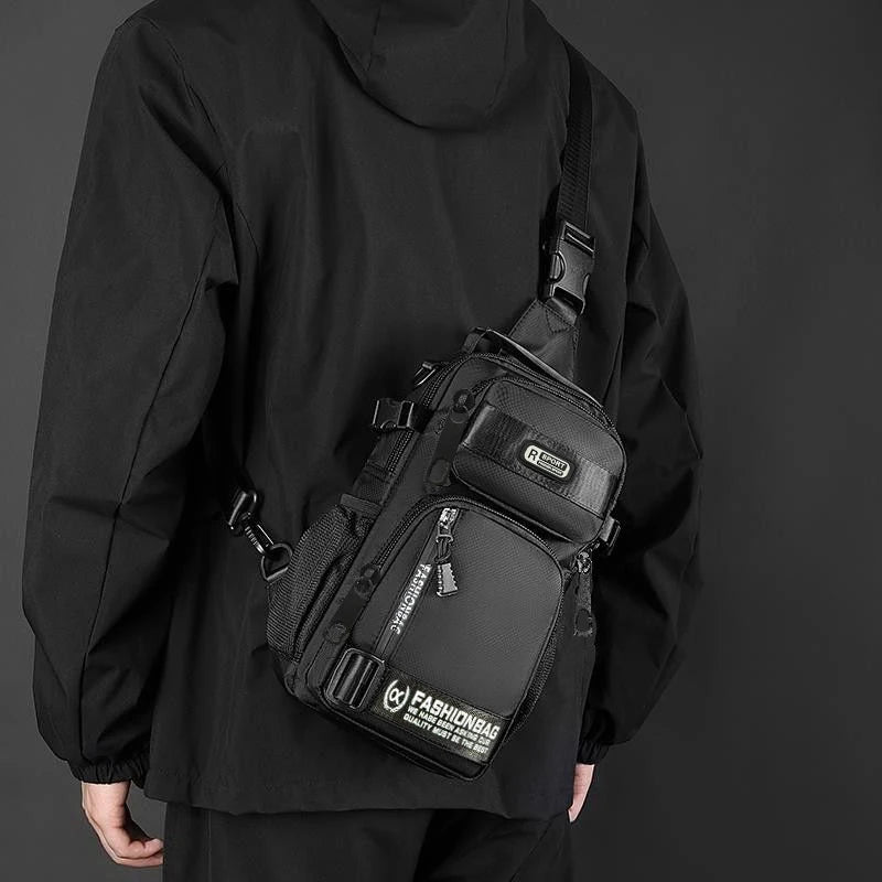 Lightweight Multi-Way Oxford Chest Pack & Crossbody Bag for Men