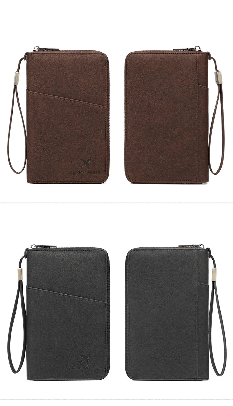 Multi-Functional RFID Blocking Passport & Travel Document Organizer Wallet