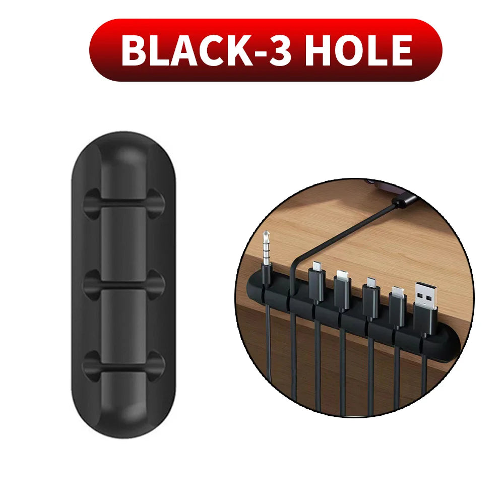 Self-Adhesive Desktop Cable Management Clips Cord Organizers