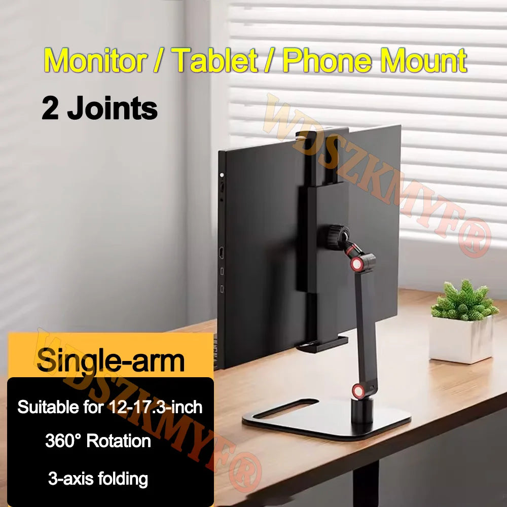 360° Swivel Portable Monitor & Tablet Desk Clamp Mount Stand