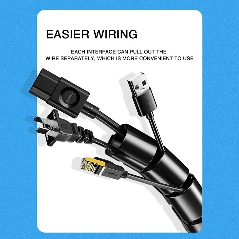 Flexible Spiral Cable Management Sleeve & Wire Tube Organizer
