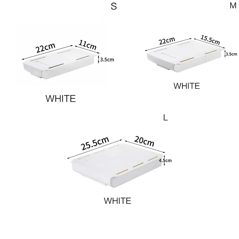 Under-Desk Self-Adhesive Hidden Storage Drawer Organizer Box