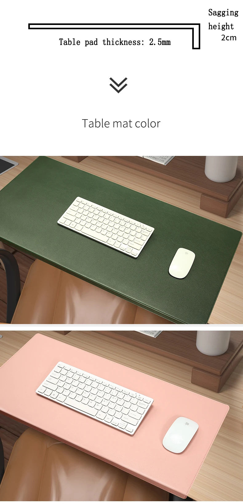 Folding Wrist & Elbow Guard PU Leather Desk Mat Mouse Pad