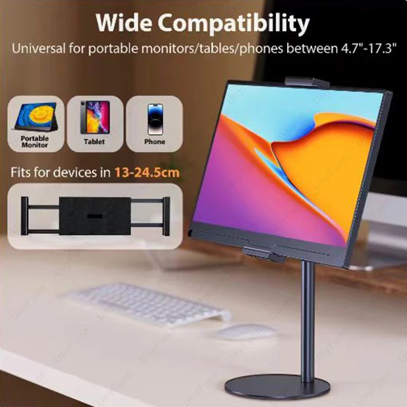Height-Adjustable Portable Monitor & Tablet Bracket Stand