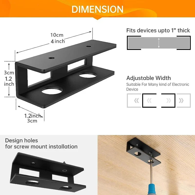 Under-Desk Metal Laptop & Mac Mini Mount Shelf Bracket