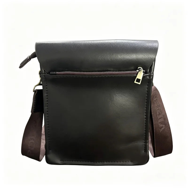 Men's Vertical PU Leather Crossbody Satchel Bag