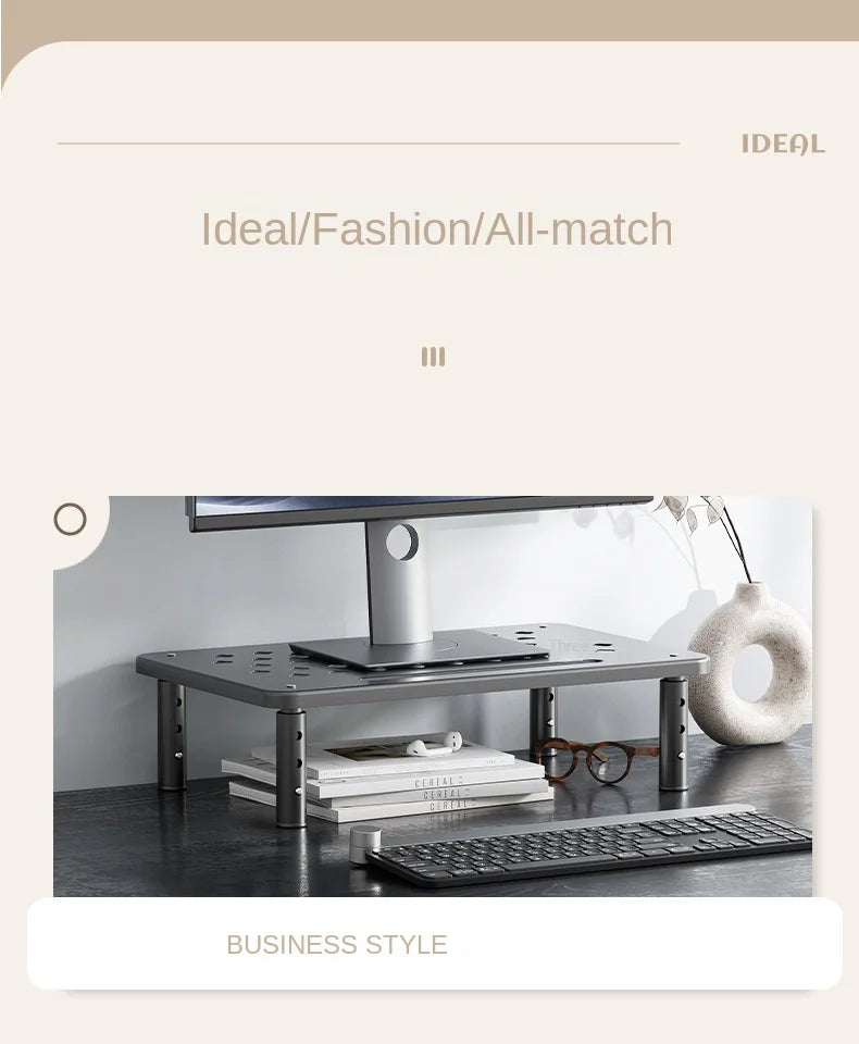 Adjustable Monitor Riser Stand with Storage Organizer Shelf