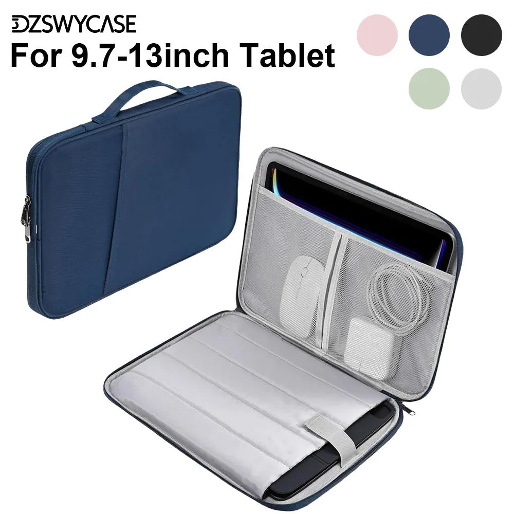 Padded Tablet Sleeve with Pocket – Waterproof Carrying Case for iPad, Samsung & More (11" & 13")