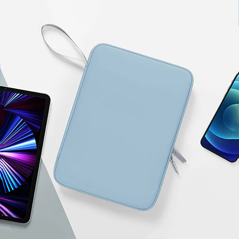 PU Leather Tablet Handbag Pouch – Shockproof Sleeve with Wrist Strap for iPad Air, Samsung & More (10.9" & 12.9")