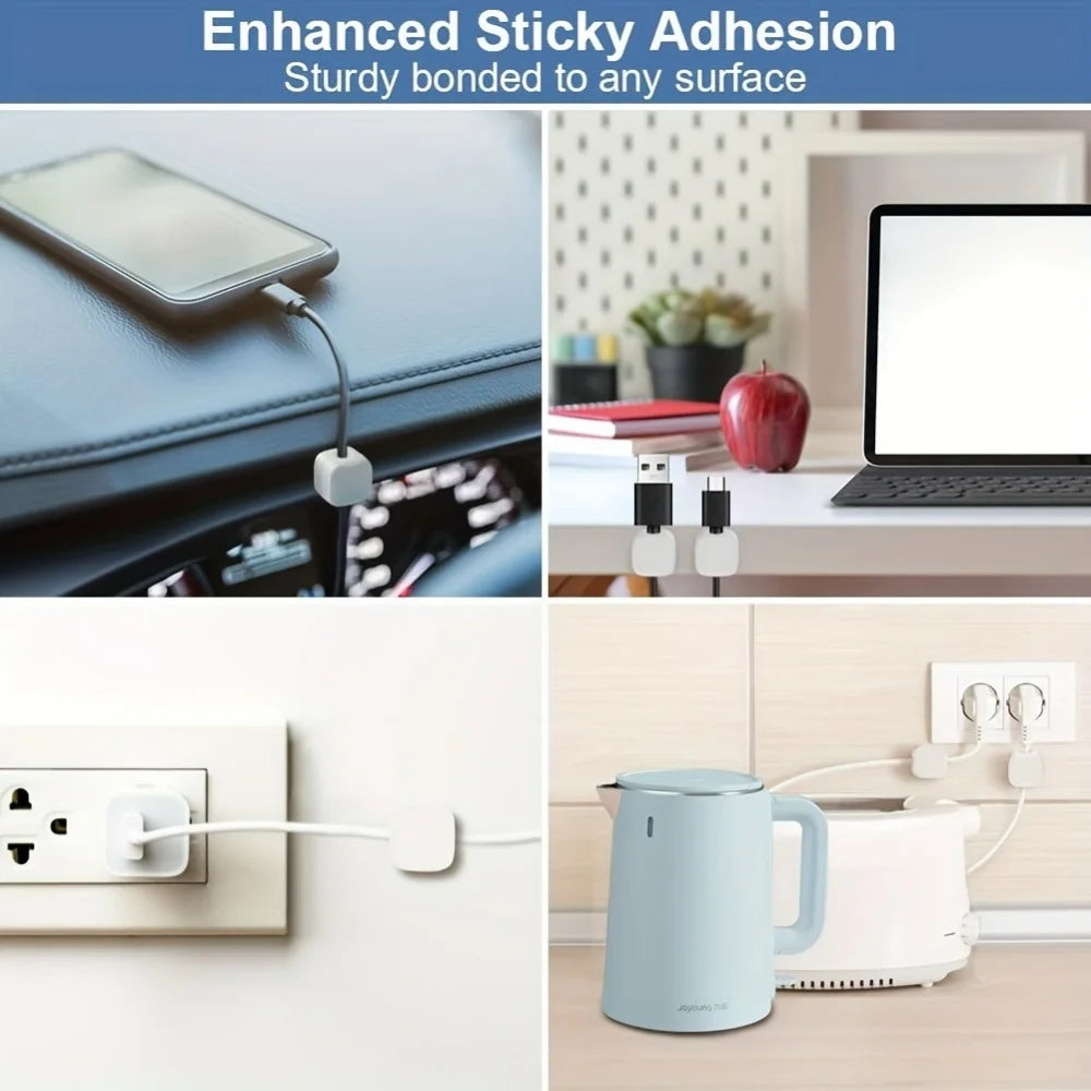 Magnetic Under-Desk Cable Clips & Cord Organizer Keepers