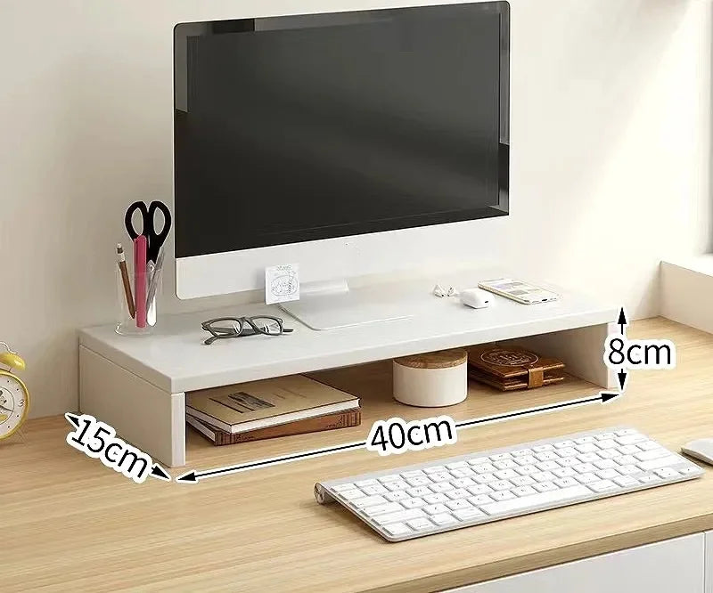 Ergonomic Monitor Riser Stand with Keyboard Storage Tray