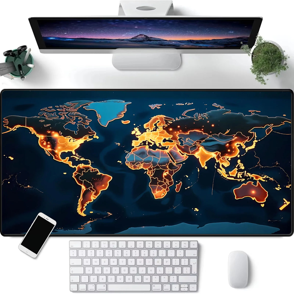 World Map XXL Extended Gaming Mouse Pad Desk Mat