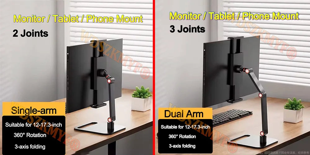 360° Swivel Portable Monitor & Tablet Desk Clamp Mount Stand