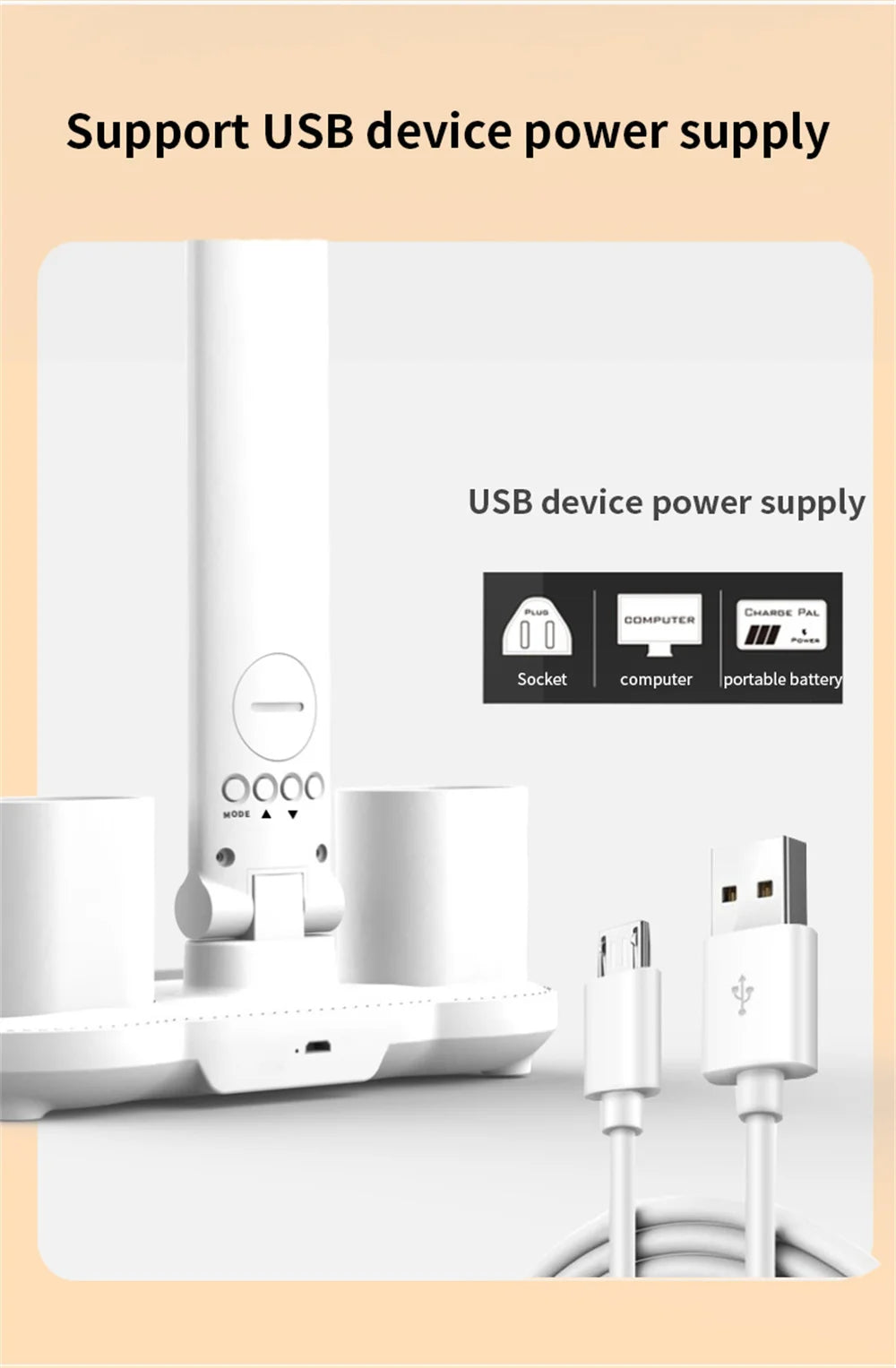 Touch-Dimmable LED Desk Lamp with Clock Calendar & Temperature Display