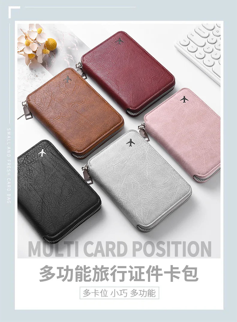 Multi-Functional RFID Blocking Passport & Travel Document Organizer Wallet