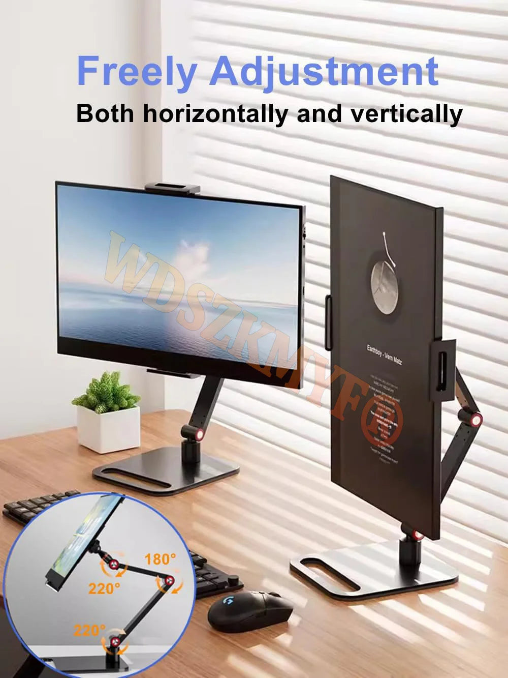 360° Swivel Portable Monitor & Tablet Desk Clamp Mount Stand