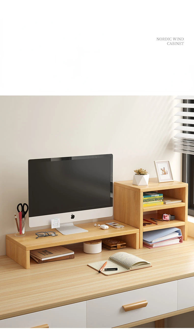 Ergonomic Monitor Riser Stand with Keyboard Storage Tray