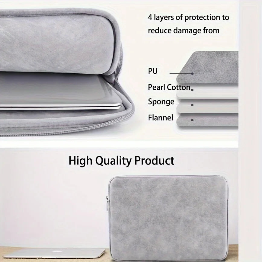 Premium PU Leather Laptop Sleeve Case Bag - Fits 11" to 15"