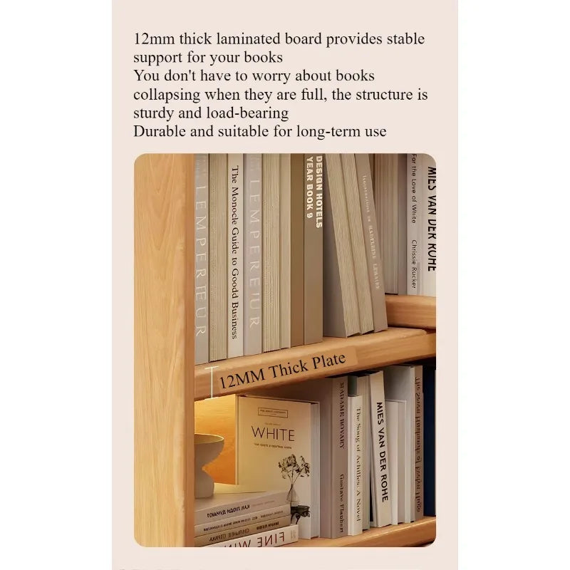Retractable Corner Wooden Bookshelf & Desktop Storage Rack