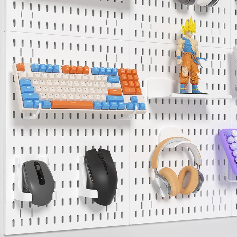 Modular Gaming Room Wall Pegboard Organizer for Controllers & Keyboards