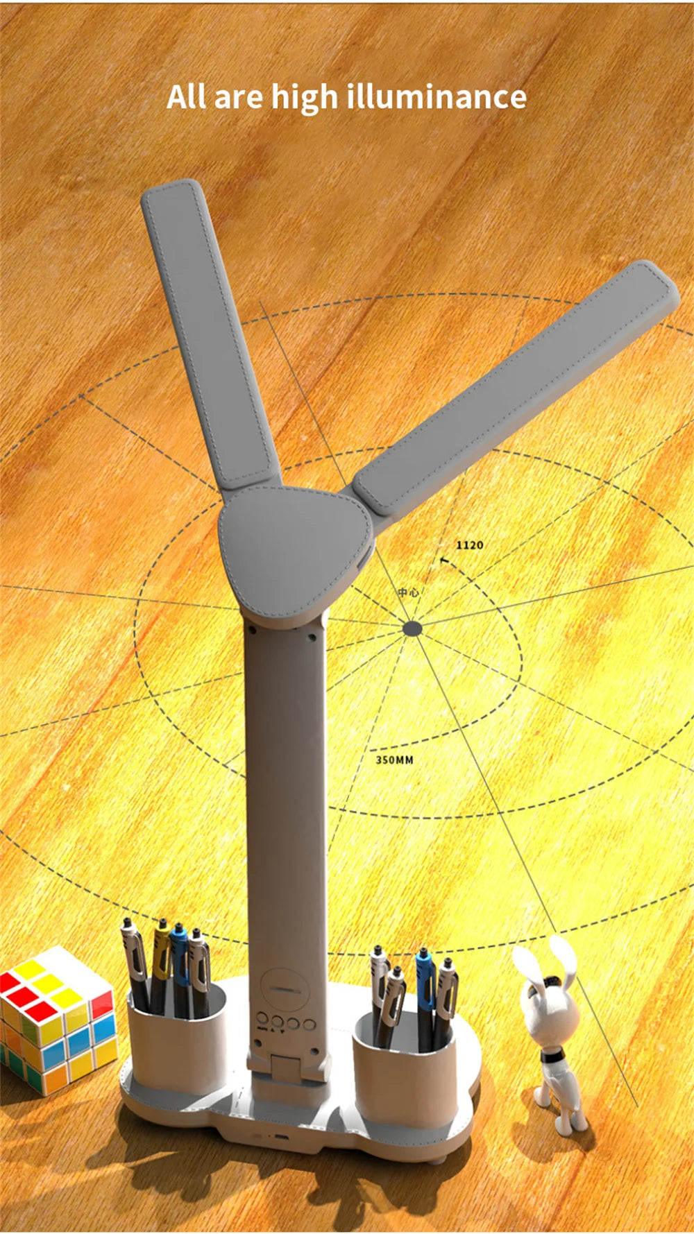Touch-Dimmable LED Desk Lamp with Clock Calendar & Temperature Display