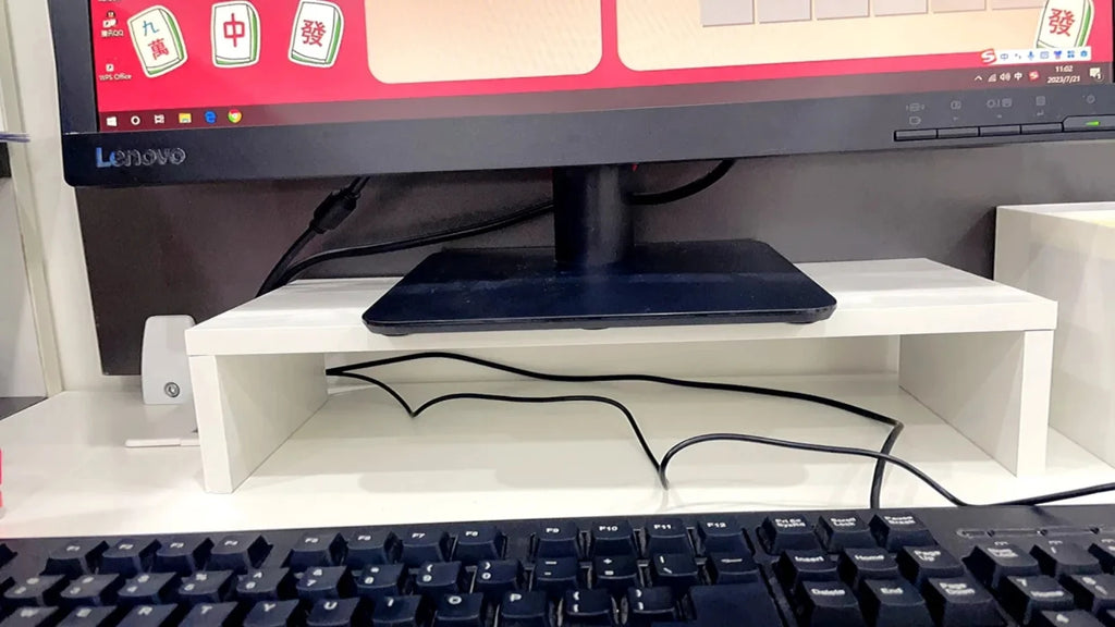 Ergonomic Monitor Riser Stand with Keyboard Storage Tray