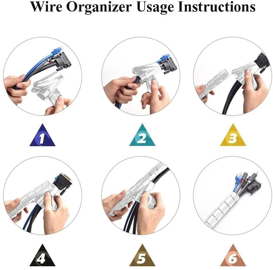 Flexible Spiral Cable Management Sleeve & Wire Tube Organizer