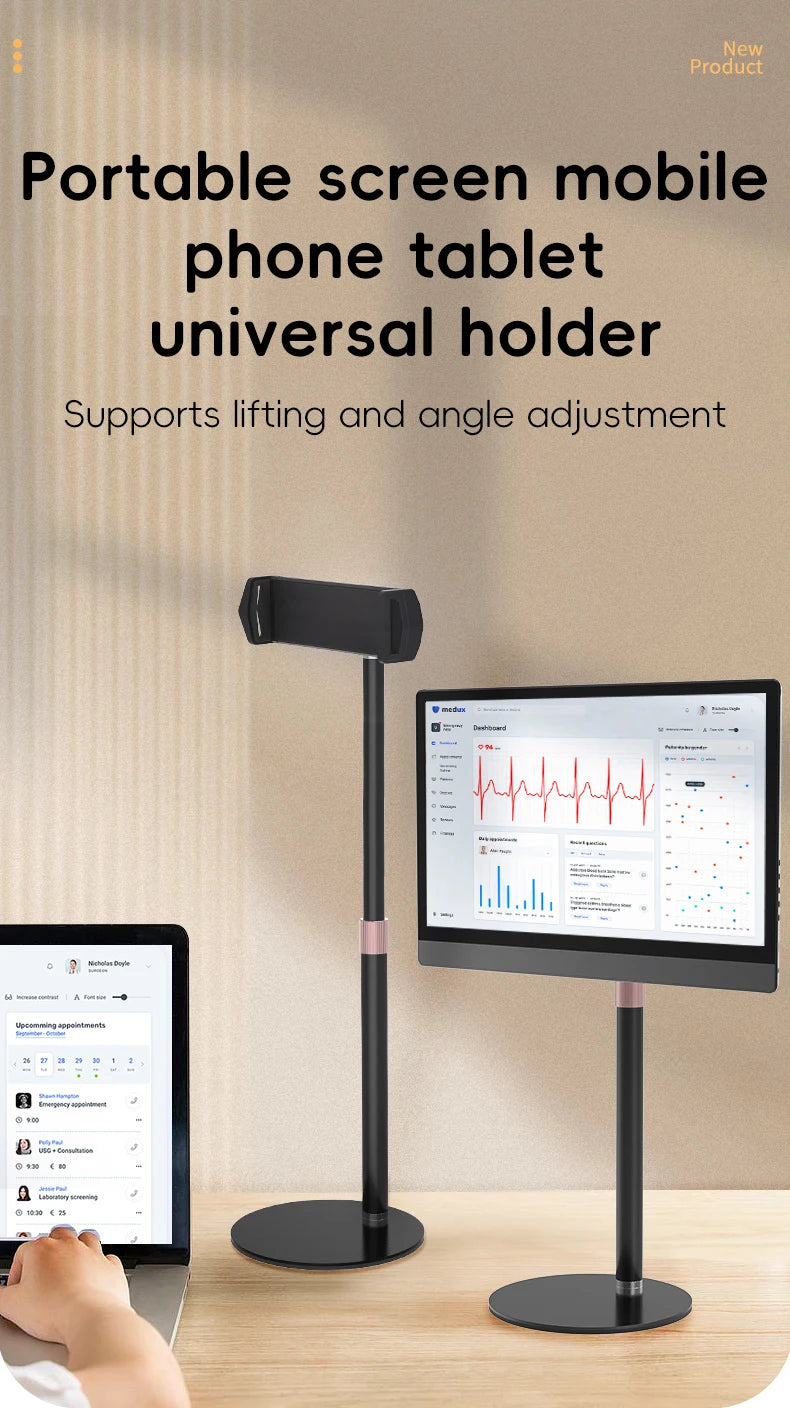 KEEPRO Height Adjustable Portable Monitor & Tablet Stand - VESA Support