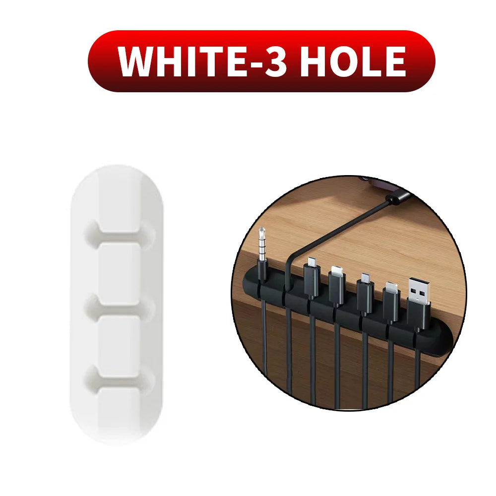 Self-Adhesive Desktop Cable Management Clips Cord Organizers