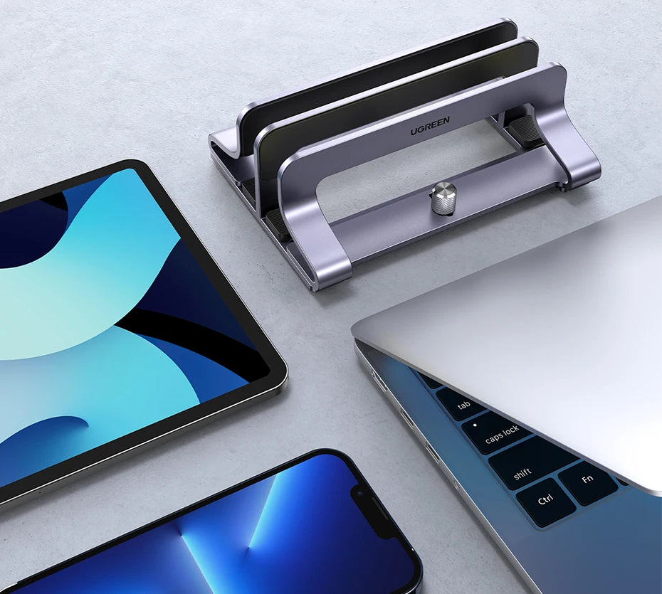UGREEN Dual Slot Adjustable Vertical Aluminum Laptop Stand Holder