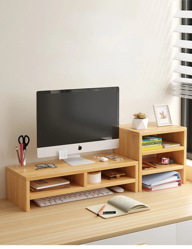 Ergonomic Monitor Riser Stand with Keyboard Storage Tray
