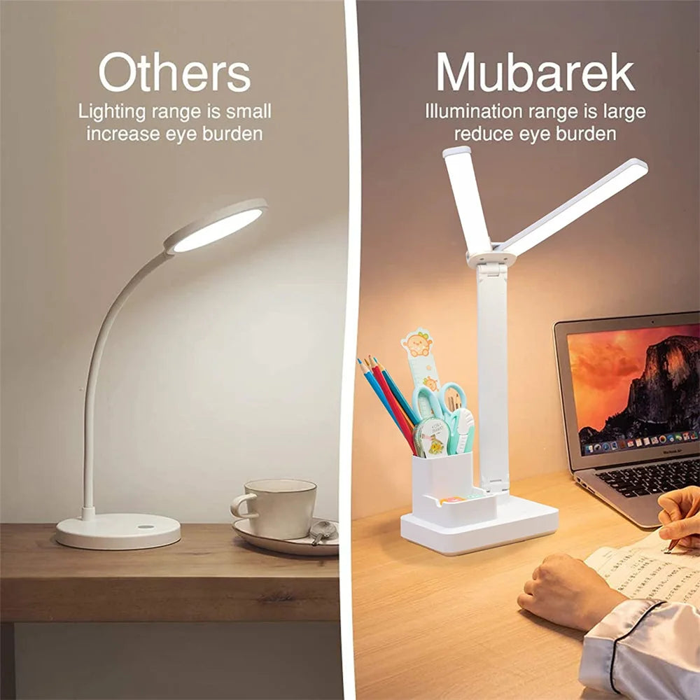 Touch-Dimmable LED Desk Lamp with Clock Calendar & Temperature Display