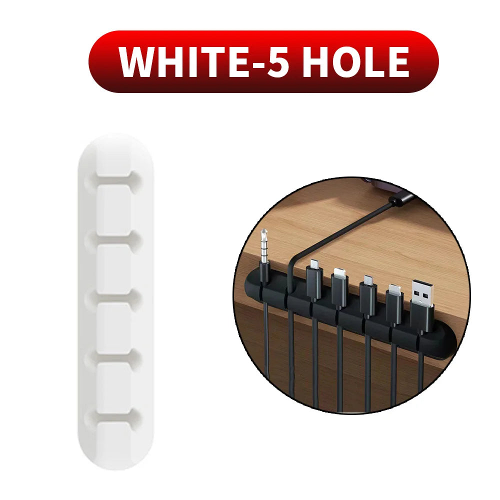 Self-Adhesive Desktop Cable Management Clips Cord Organizers