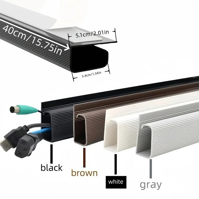 Punch-Free Under-Desk PVC Cable Management Channel Tray Raceway