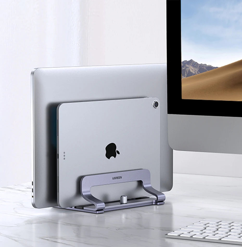 UGREEN Dual Slot Adjustable Vertical Aluminum Laptop Stand Holder