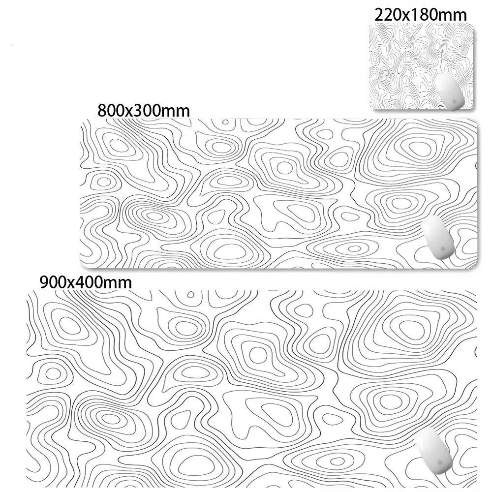 Abstract Black & White Strata Liquid XXL Extended Gaming Desk Mat
