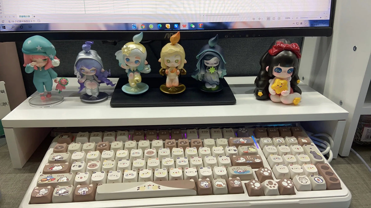 Ergonomic Monitor Riser Stand with Keyboard Storage Tray