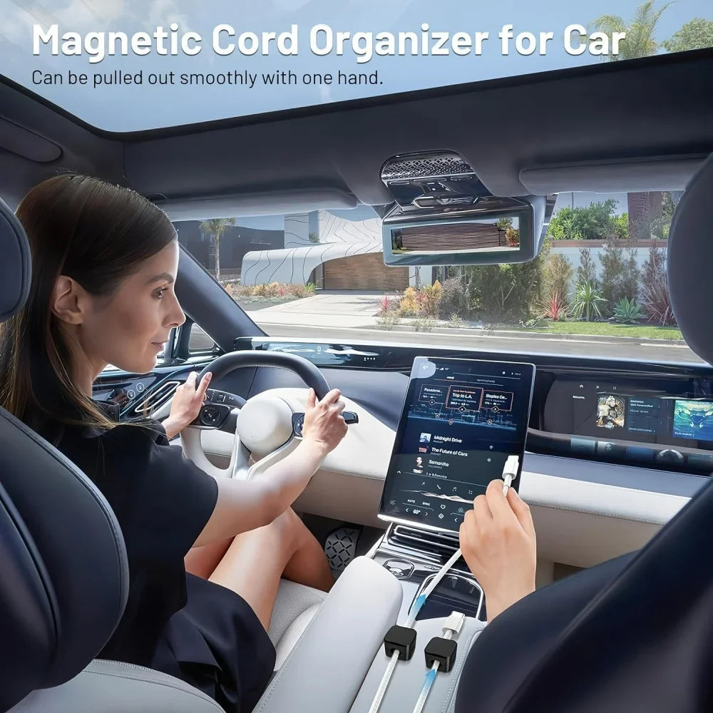 Magnetic Under-Desk Cable Clips & Cord Organizer Keepers