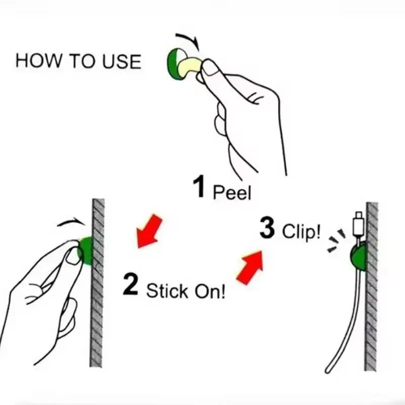Mini Adhesive Cable Winder & Cord Organizer Clips