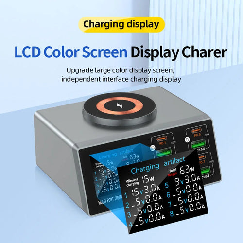 140W 8-Port GaN Fast Charging Station - USB-C & USB-A Desktop Charger
