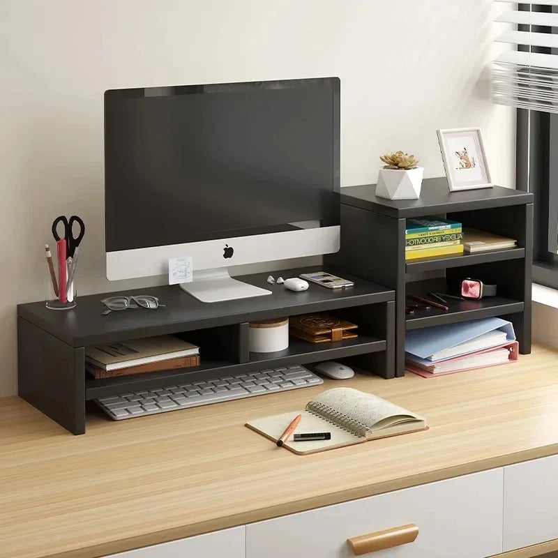 Ergonomic Monitor Riser Stand with Keyboard Storage Tray