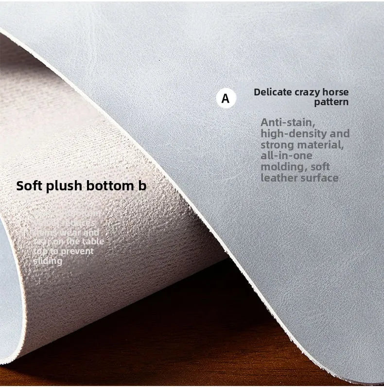 Waterproof PU Leather Desk Mat & Wrist Support Cushion Set
