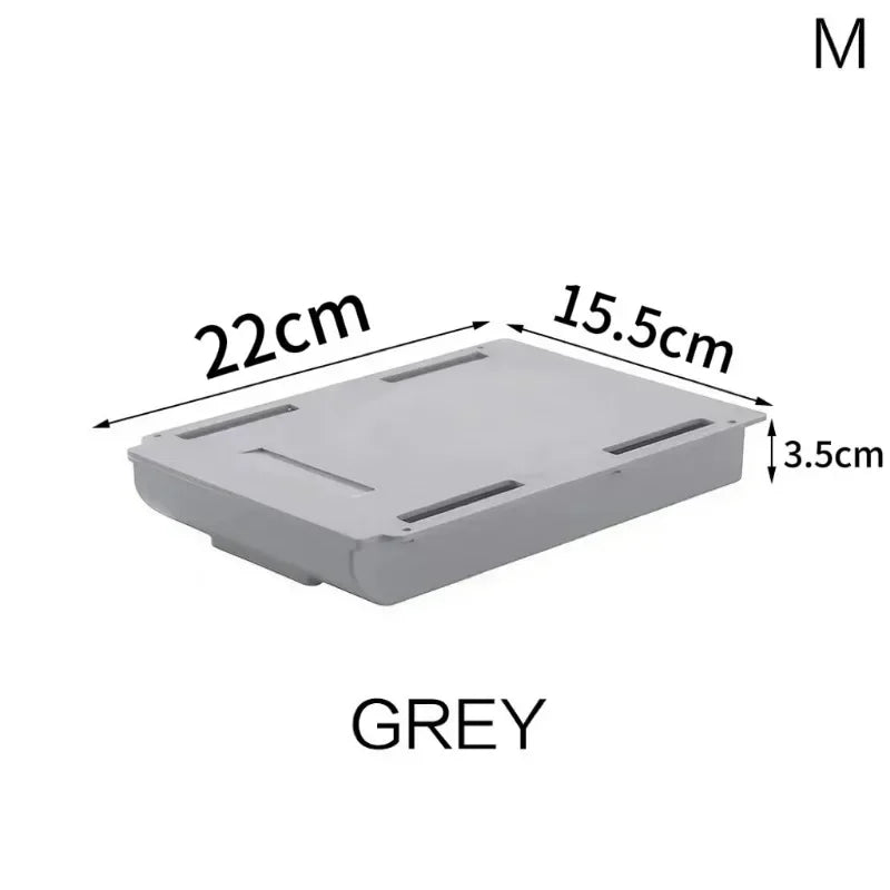 Under-Desk Self-Adhesive Hidden Storage Drawer Organizer Box