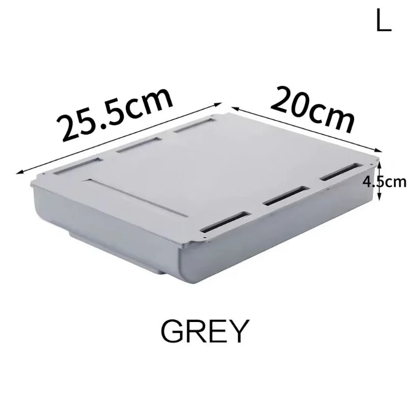 Under-Desk Self-Adhesive Hidden Storage Drawer Organizer Box