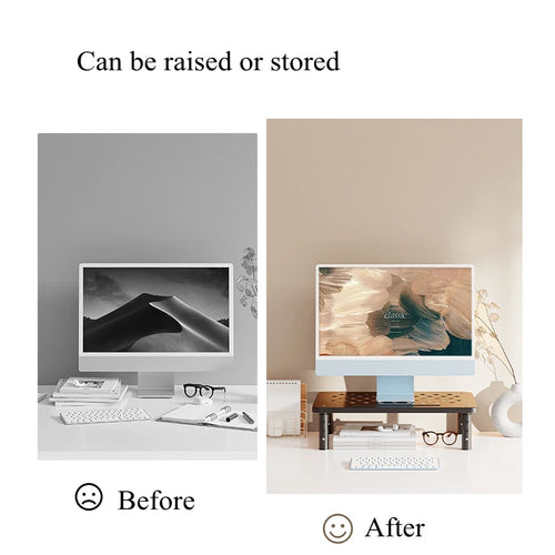 Adjustable Monitor Riser Stand with Storage Organizer Shelf
