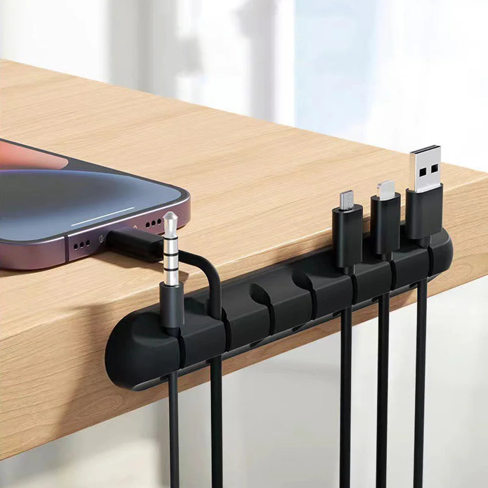 Self-Adhesive Desktop Cable Management Clips Cord Organizers