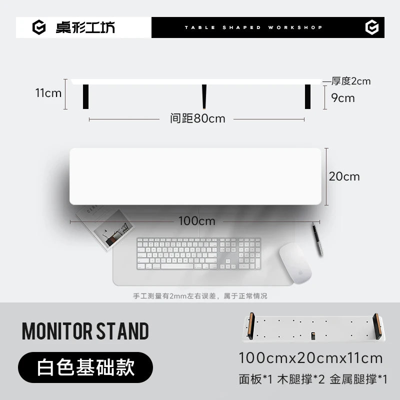 Ergonomic Modular Walnut & Aluminum Monitor Riser with Cable Management