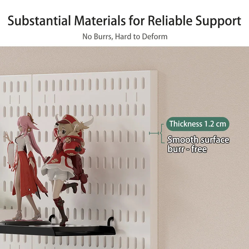 Drill-Free Wall Mount Pegboard Storage Organizer System
