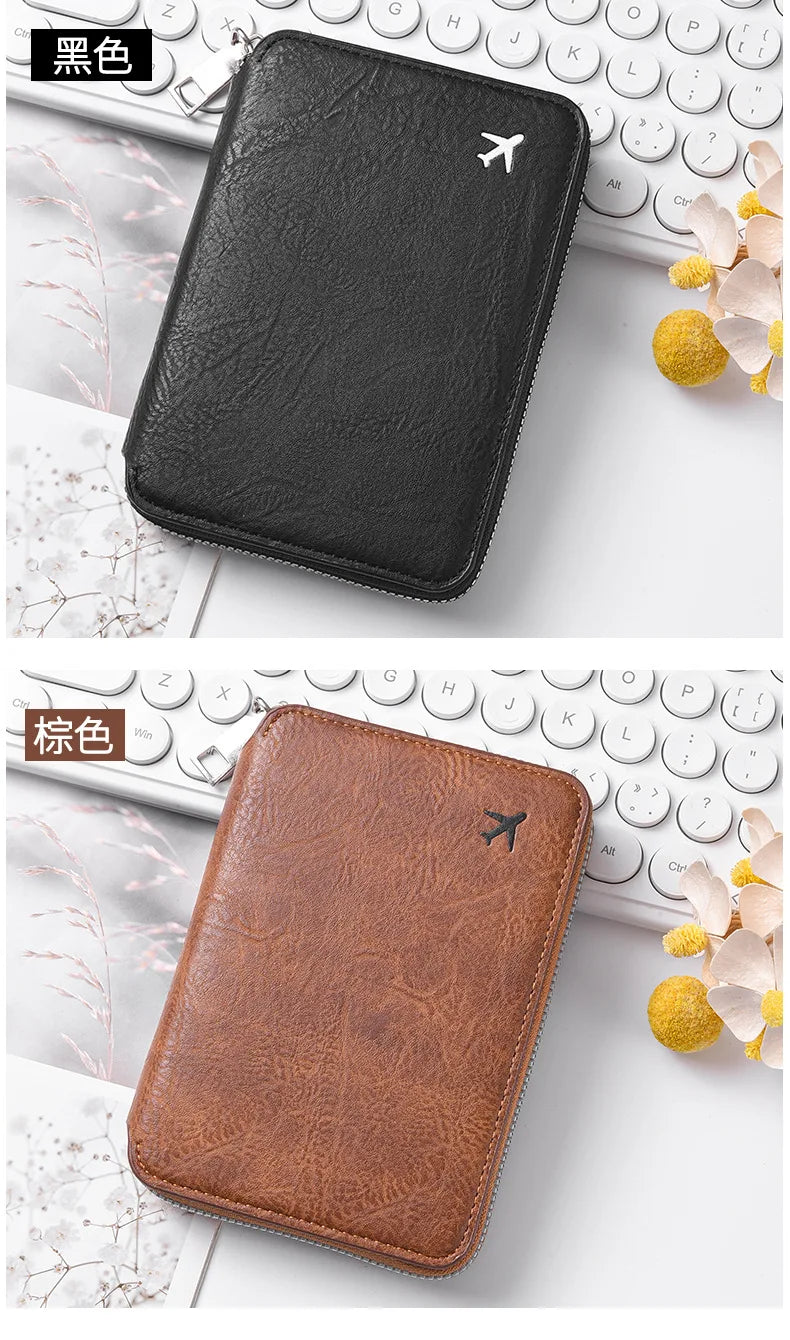 Multi-Functional RFID Blocking Passport & Travel Document Organizer Wallet